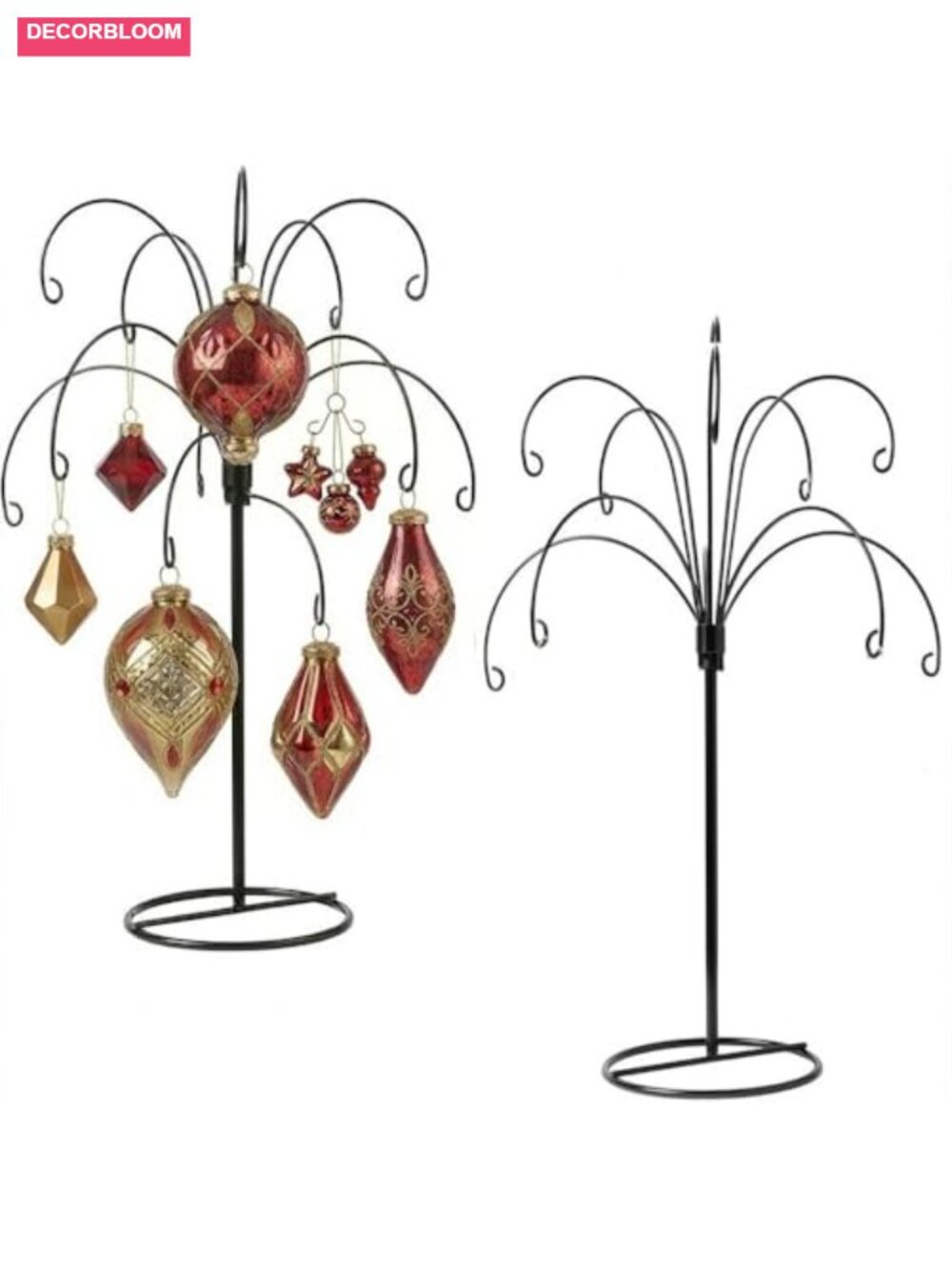 Metal Ornament Display Tree Stand 13.5" Hanger 2 Pcs Christmas